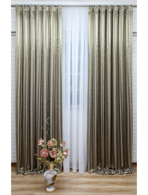 Комплект штор "Золотой гобелен" бежевый