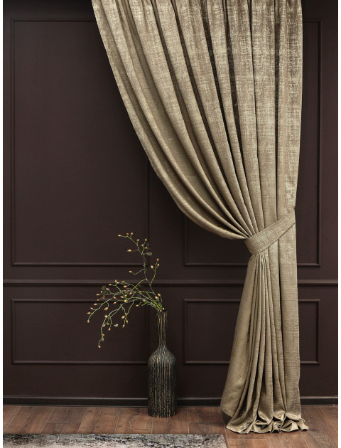 Штора декоративная Токио с подхватом Y34823 Tokyov705 бежево-коричневый