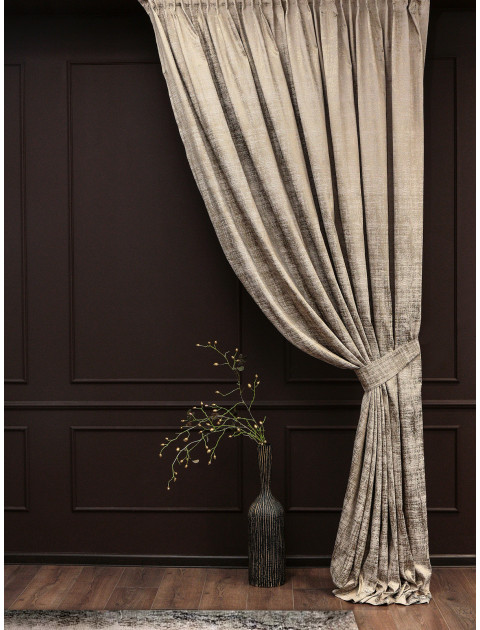 Штора декоративная Токио с подхватом Y34823 Tokyov706 темно-бежевый