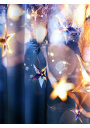 Фотошторы с новогодним принтом из габардина Новогодние огни сиреневый темно-синий