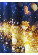 Фотошторы с новогодним принтом из габардина Елка оранжевый темно-синий