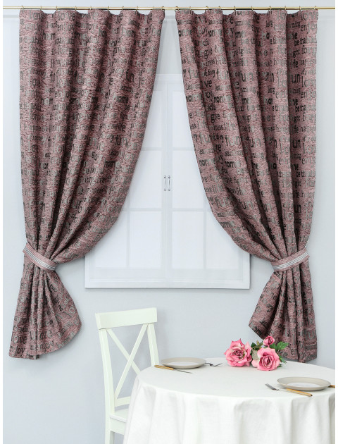 Комплект штор Дарама шенил шрифт 55708v112 серо-розовый