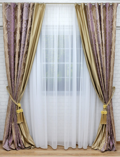 Комплект штор "Сара", золотистый мультиколор