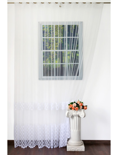 Тюль сетка с вышивкой 708080v7, белый