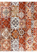 Комплект штор Андалузия габардин яркий микс оранжевый кирпичный