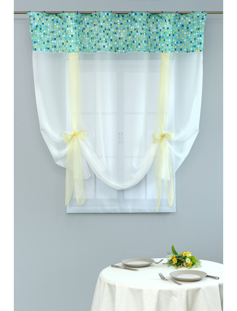 Тюль-экран Глен 5174 голубой молочный