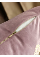 Наволочка декоративная Kadife c вышивкой бархат розовый