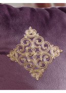 Наволочка декоративная Kadife c вышивкой бархат фиолетовый