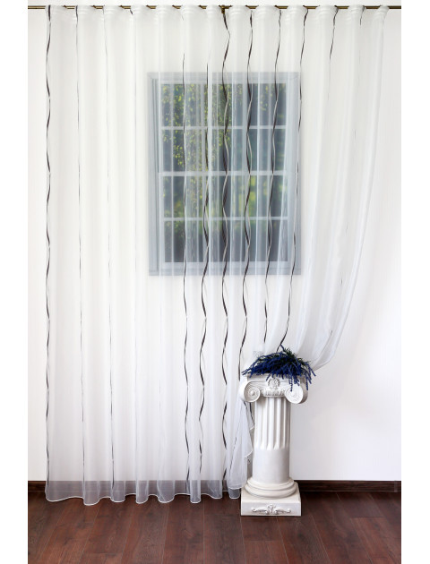 Тюль вуаль Ribbons, белый, черный