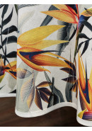 Скатерть Тропики полулён белый желтый графитовый Скатерть Тропики полулён белый желтый графитовый