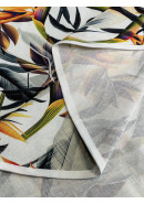 Скатерть Тропики полулён белый желтый графитовый Скатерть Тропики полулён белый желтый графитовый