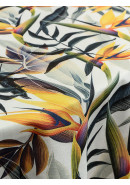 Скатерть Тропики полулён белый желтый графитовый Скатерть Тропики полулён белый желтый графитовый