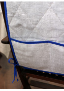 Накидка-чехол на стул со спинкой "Усадьба. Дуэт ", серый, синий