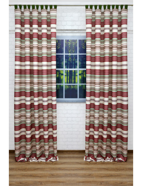 Комплект штор на петлях бежевый, зеленый, бордовый