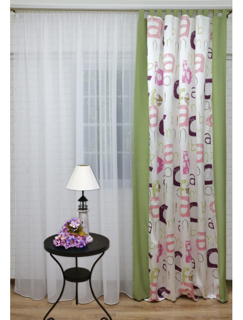 Штора "Лаурель 2" белый, зеленый