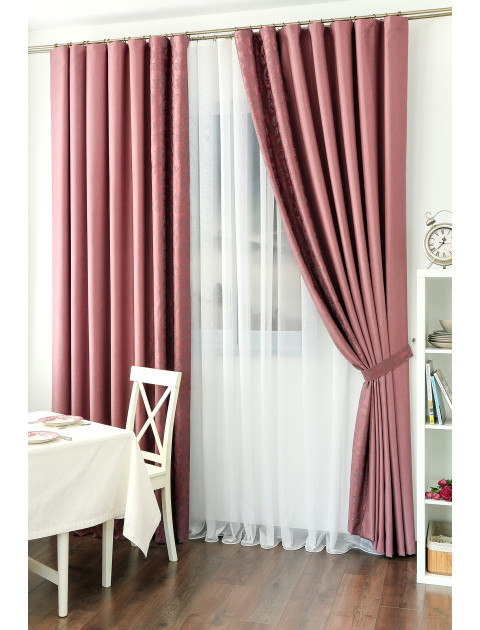 Комплект штор Лиана ТВ01v130 HRS280v130 вертикальный манжет брусничный