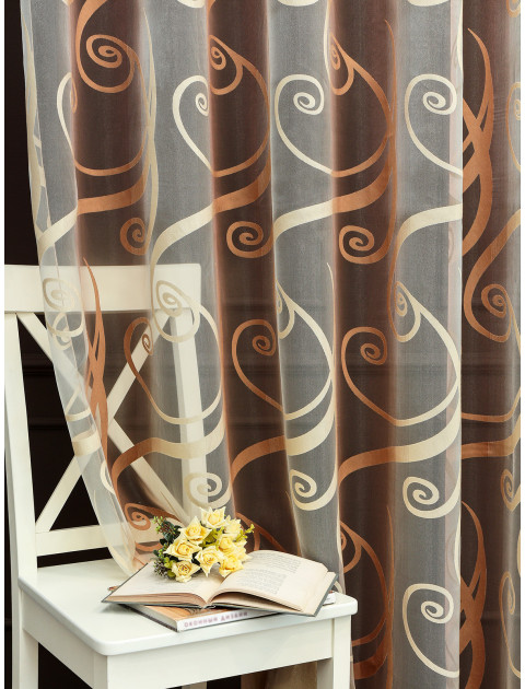 Тюль Devore Premium lux 1850v4 завитки бежевый