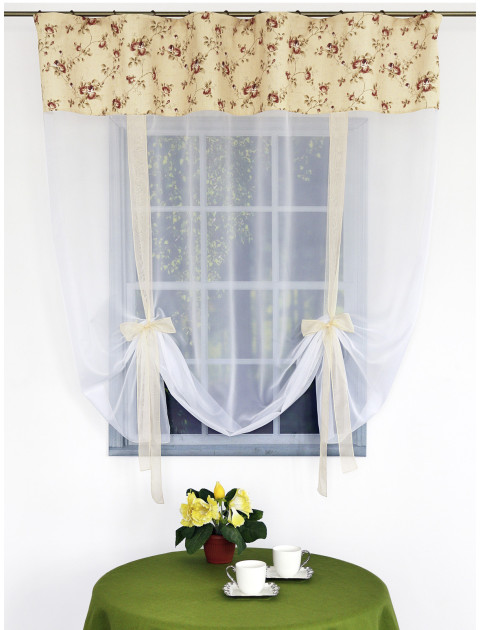 Тюль-экран  "Глен" белый, желтый, молочный