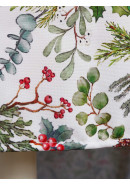 Скатерть Хвойный лес габардин белый зеленый серый