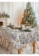 Скатерть Хвойный лес габардин белый зеленый серый