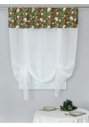 Тюль экран Пряничный домик габардин зеленый коричневый красный Тюль экран Пряничный домик габардин зеленый коричневый красный