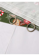 Тюль экран Пряничный домик габардин зеленый коричневый красный Тюль экран Пряничный домик габардин зеленый коричневый красный