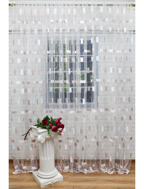 Тюль Сетка-Вышивка 24654 pudra