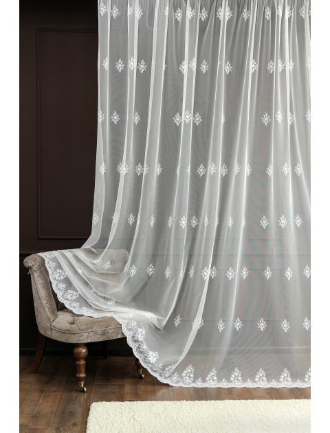 Тюль сетка-вышивка 25727v7092 белый