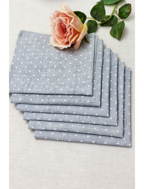 Набор салфеток "Усадьба. Горошек", серый, 40*40 см