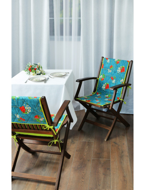 Накидка-чехол на стул со спинкой Вишенки, синий