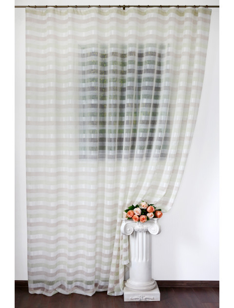 Тюль "Дарама", белый,бежевый, зеленый