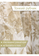 Комплект из двух тюлей Пион монохром бежевый белый