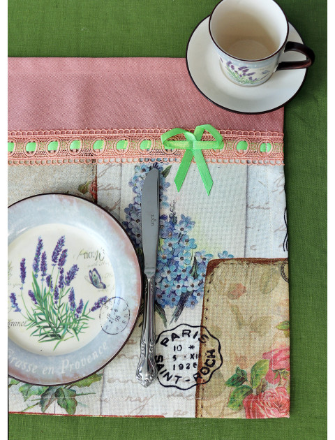 Ланчмат розовый, зеленый Ланчмат розовый, зеленый