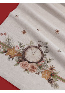 Дорожка декоративная Часы лен серо-бежевый Дорожка декоративная Часы лен серо-бежевый