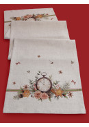 Дорожка декоративная Часы лен серо-бежевый Дорожка декоративная Часы лен серо-бежевый