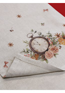 Дорожка декоративная Часы лен серо-бежевый Дорожка декоративная Часы лен серо-бежевый