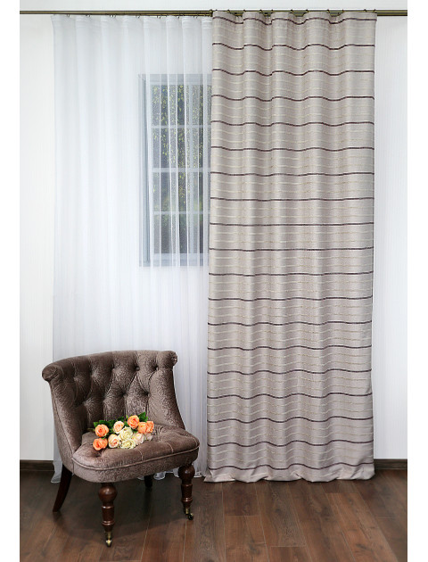 Штора Дарама 3442v13 бежево-фиолетовый, серый