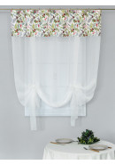 Тюль экран Хвойный лес габардин белый зеленый серый