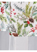 Тюль экран Хвойный лес габардин белый зеленый серый