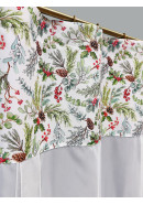 Тюль экран Хвойный лес габардин белый зеленый серый