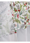 Тюль экран Хвойный лес габардин белый зеленый серый