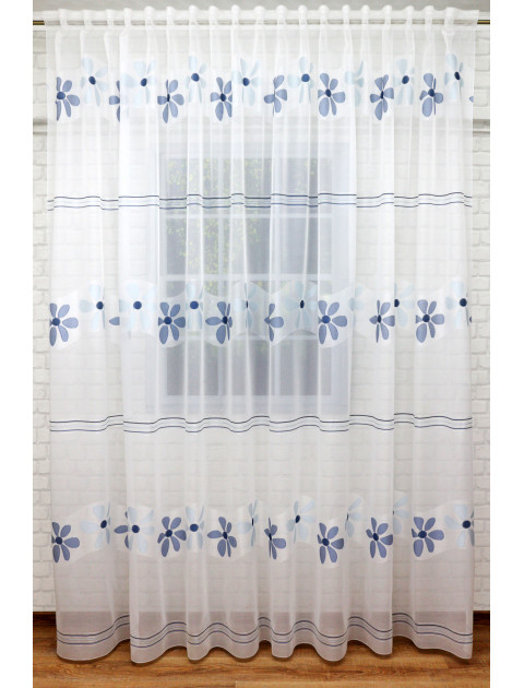 Тюль "Дарама" молочный, голубой