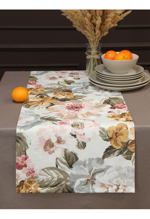 Дорожка декоративная с рисунком для сервировки стола duck 170949v004 белый серый розовый