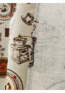 Комплект штор Льняная коллекция Чашка кофе полулен длинные серо-бежевый