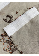 Комплект штор Льняная коллекция Чашка кофе полулен длинные серо-бежевый