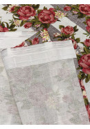 Комплект штор Тайна розы полулен сиренево-серый малиновый белый