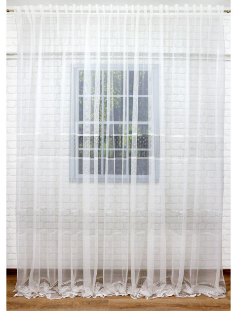 Тюль "Сетка-вышивка" 537709-01 молочный