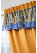 Комплект штор и тюля "Забава 2" оранжевый, синий