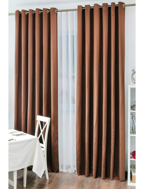Комплект штор на люверсах Энрико темно-коричневый