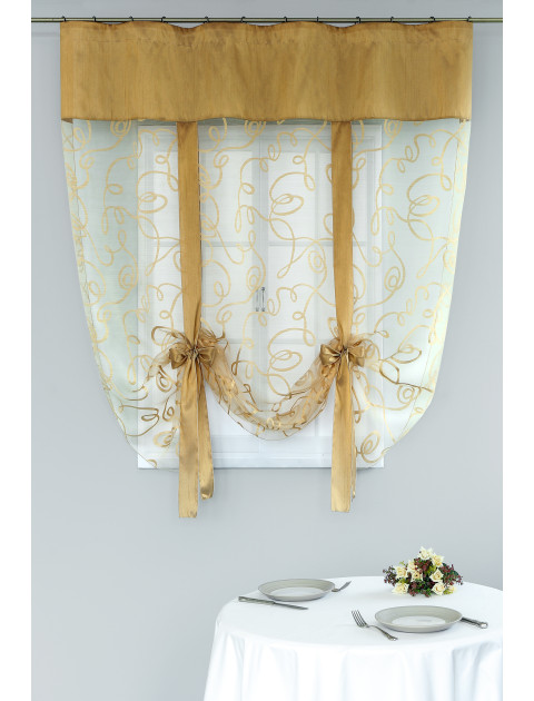Тюль-экран Глен devore золотистый